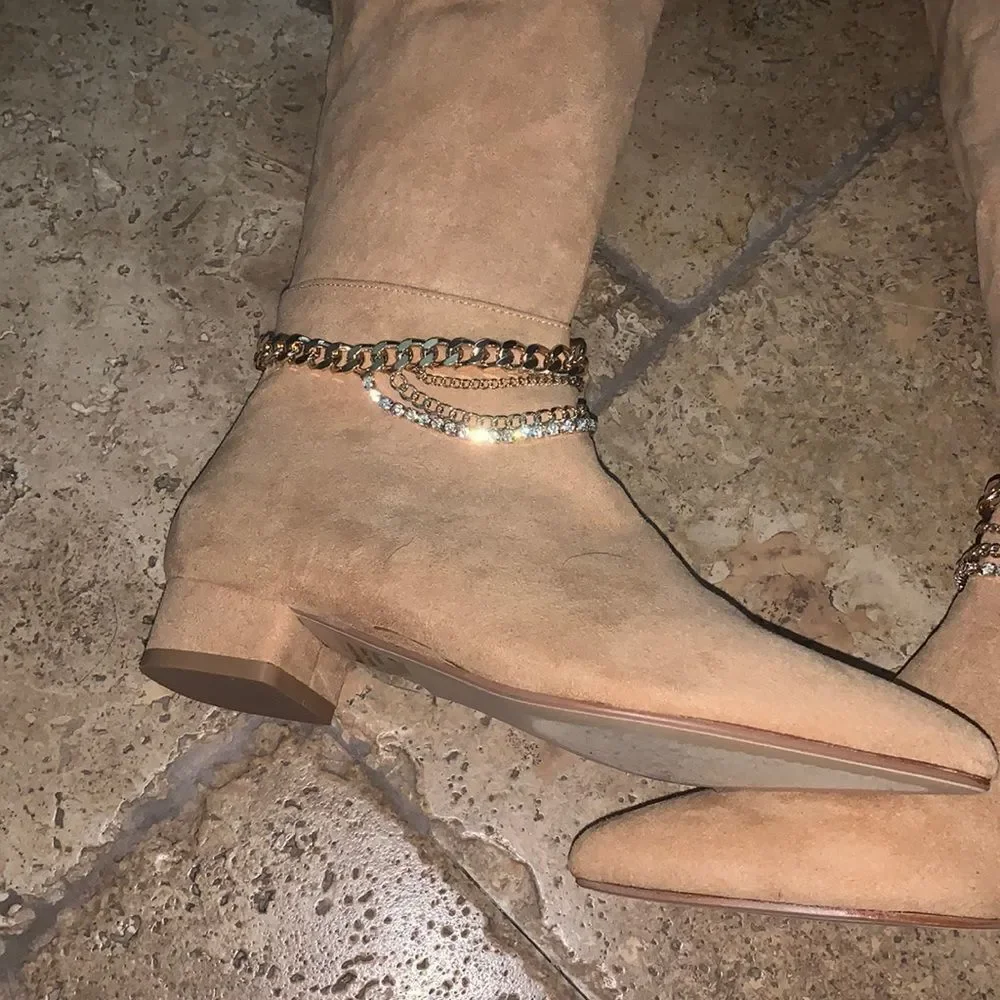 Camel Vegan Suede Boots